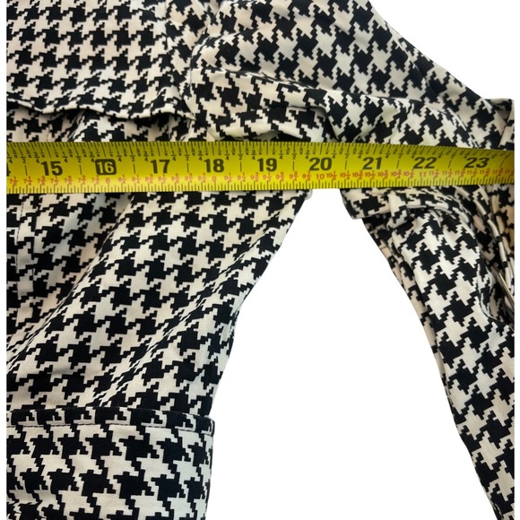 Lapis Houndstooth Trench Coat Women's Size M Black White Tie‎ Sleeve - Picture 3 of 9